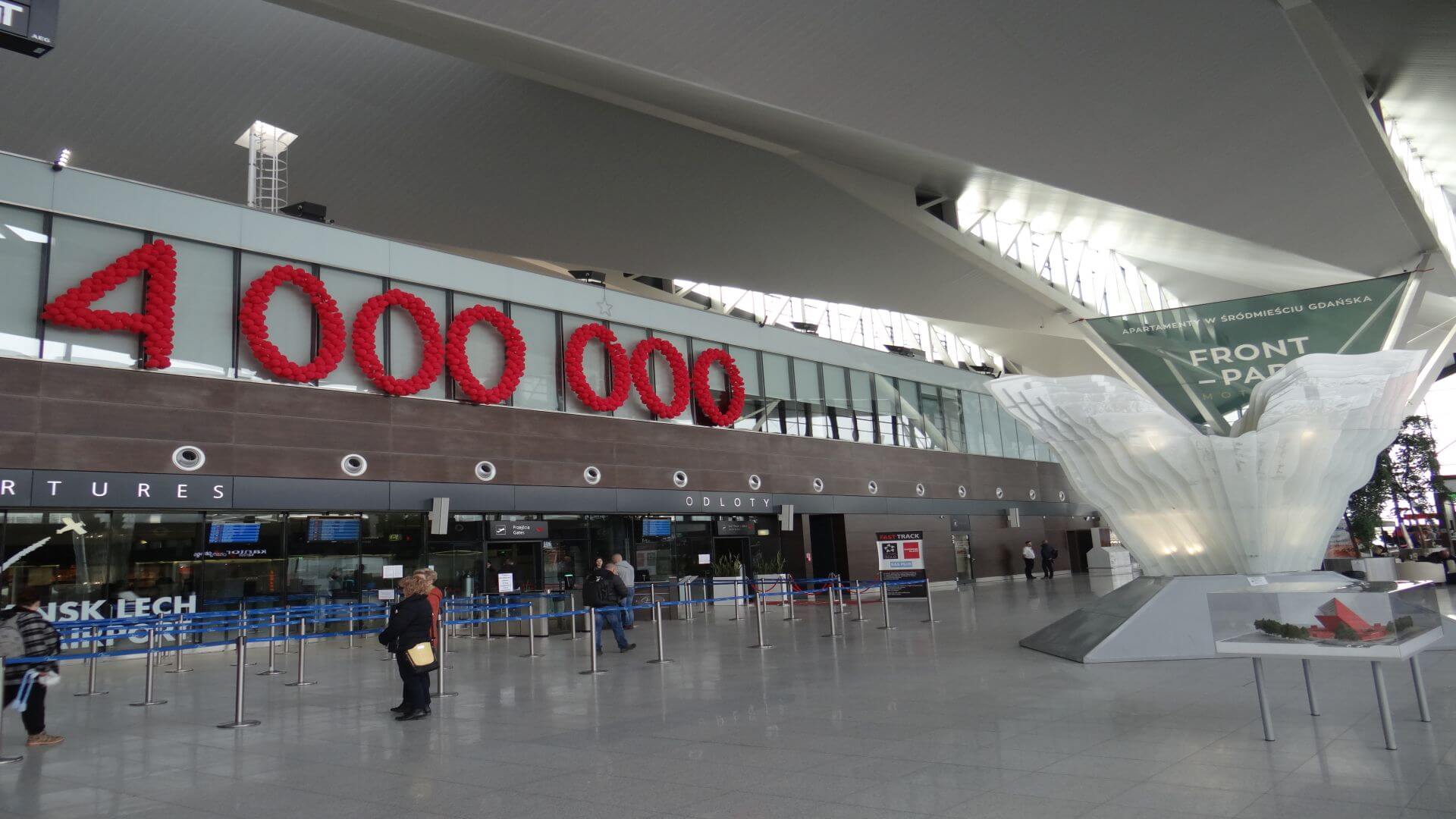 Gdańsk Lech Wałęsa airport, received 4 million visitors in 2016.