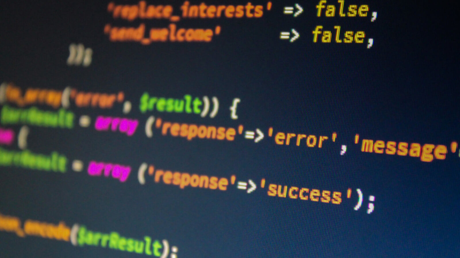 Coding: array, response, error, message, success...